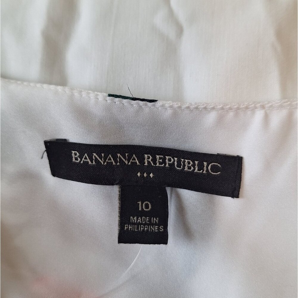 BANANA REPUBLIC White Magnolia Floral Dress SZ 10 - Picture 5 of 6